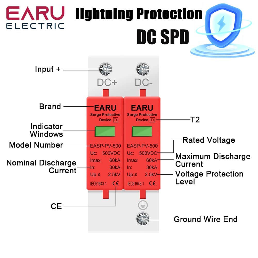 Surge Protector for Home & Office | 40kA-60kA Capacity | 1 to 4 Pole Low Voltage SPD - Thumbnail 4