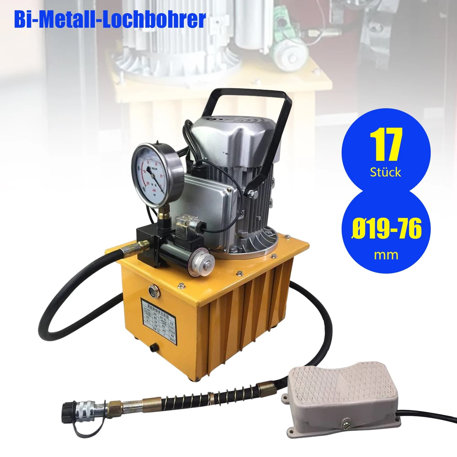 70MPa 750W Electric Hydraulic Pump | 10000 PSI Solenoid Valve Control | Industrial Power Unit - Thumbnail 3