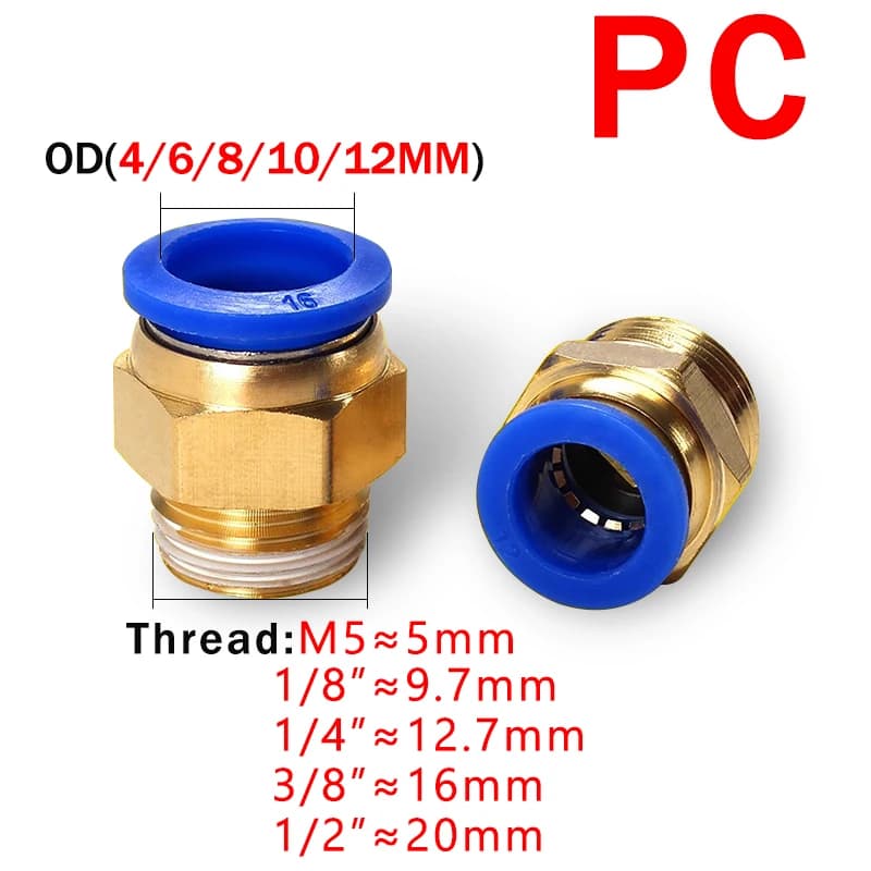 Pneumatic Fittings Kit | 5-Piece Set | 1/8 & 1/4 NPT Threads for Air Tools - Thumbnail 2