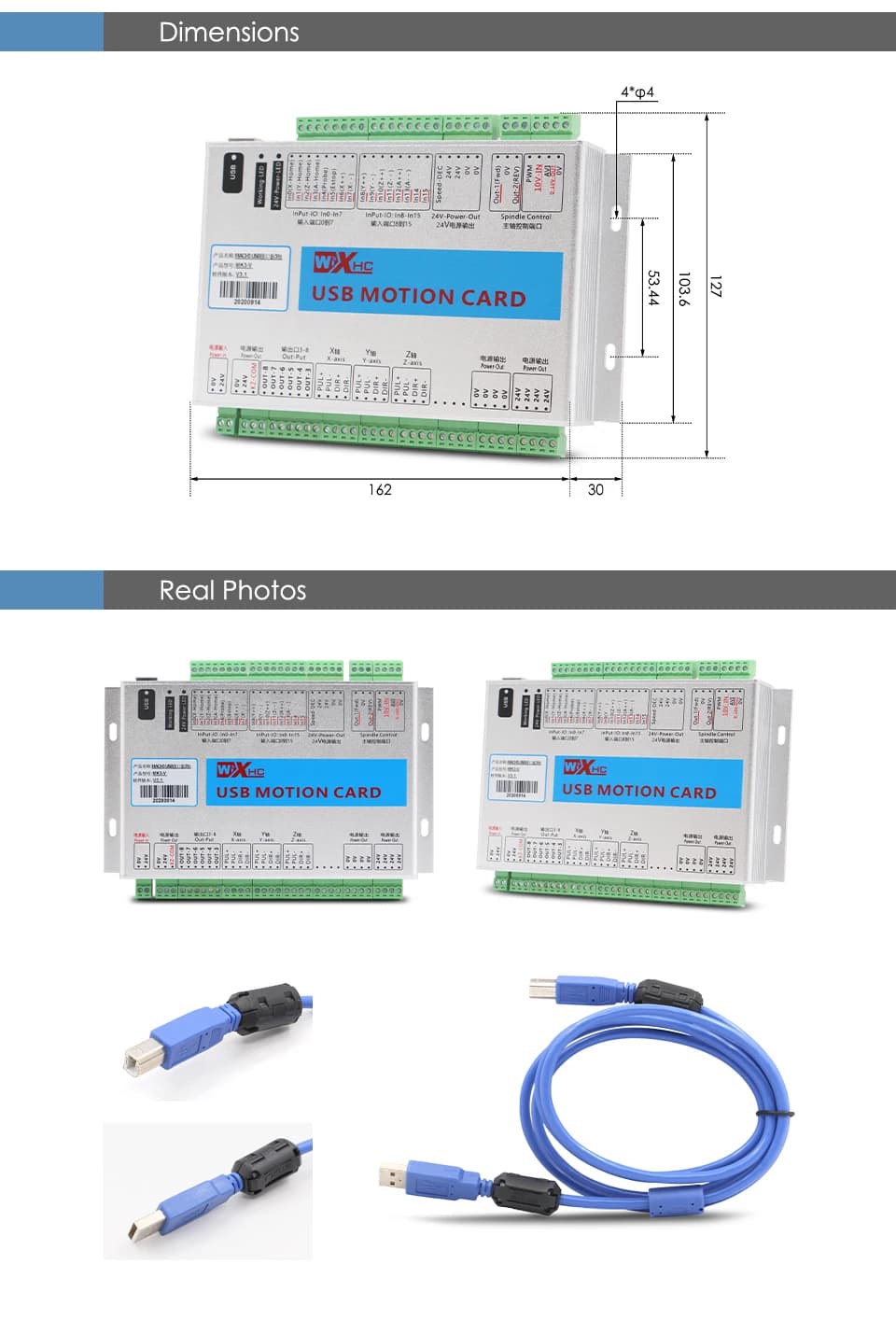 CNC Motion Control Board | 3/4/6-Axis USB/Ethernet | Mach3 Compatible | Windows 10/7/XP - Thumbnail 4