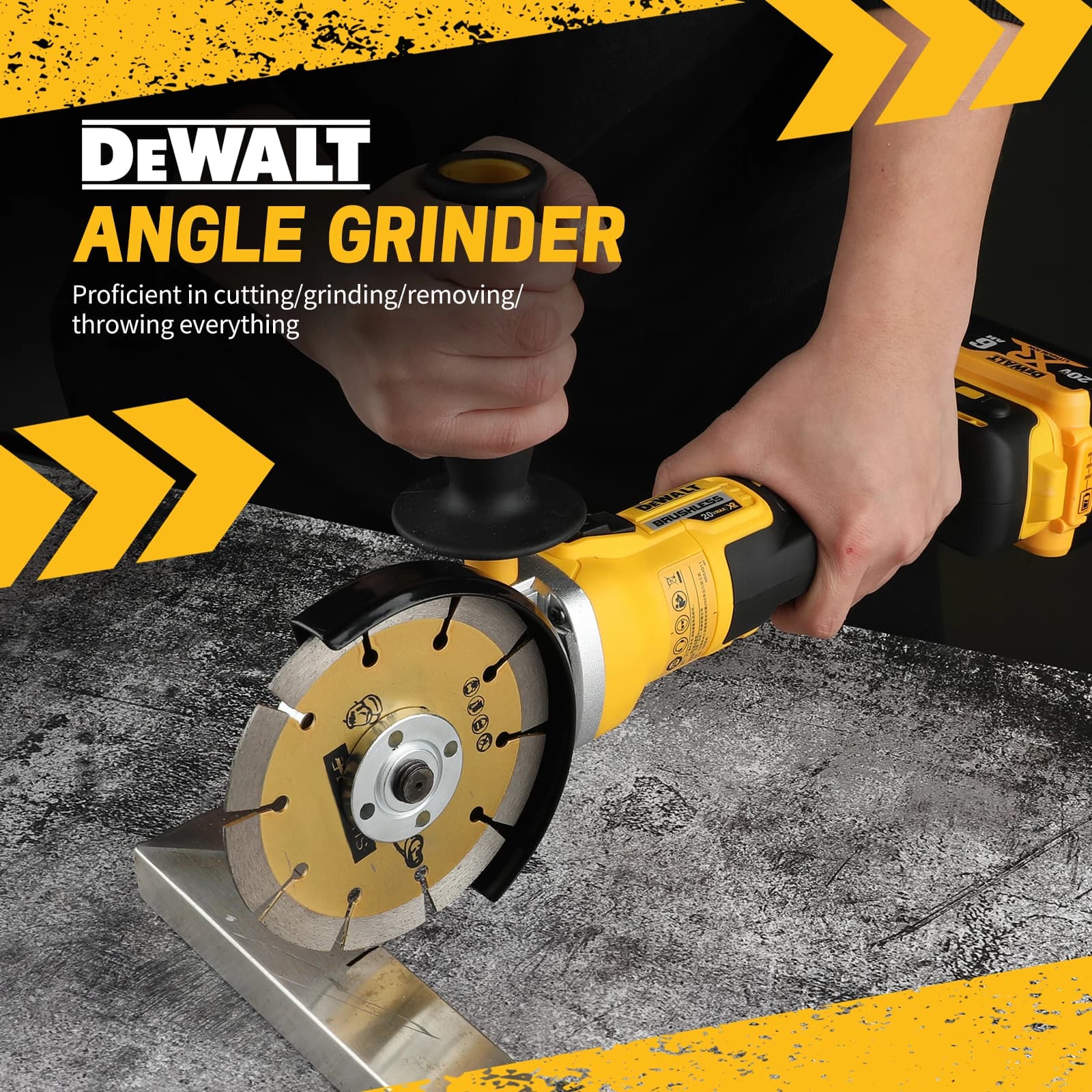 DeWalt DCG405FN Cordless Angle Grinder | 18V Brushless Motor | 125mm Cutting & Polishing - Thumbnail 2