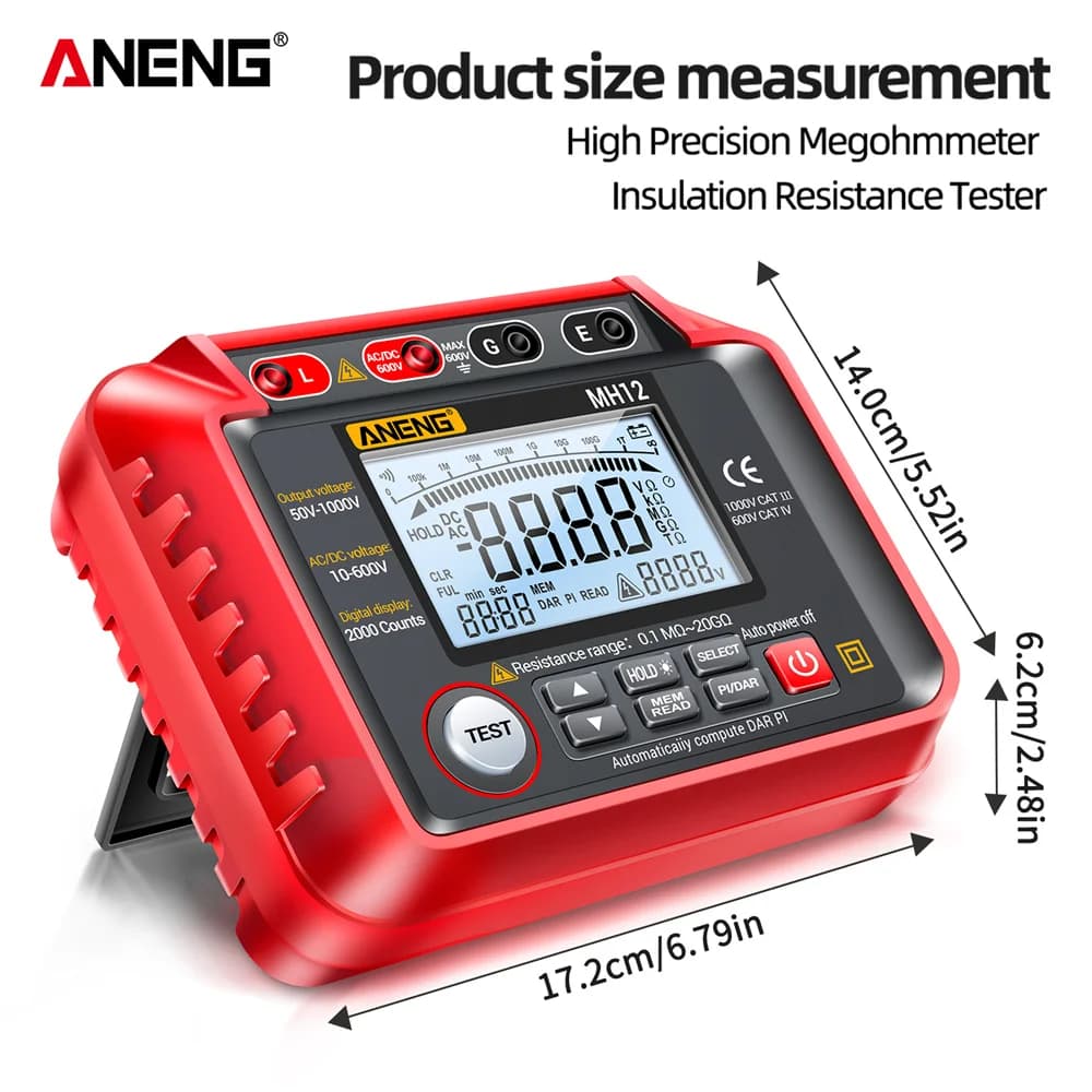 Insulation Resistance Tester | High-Voltage Megohmmeter for Cable & Earth Testing - Thumbnail 6