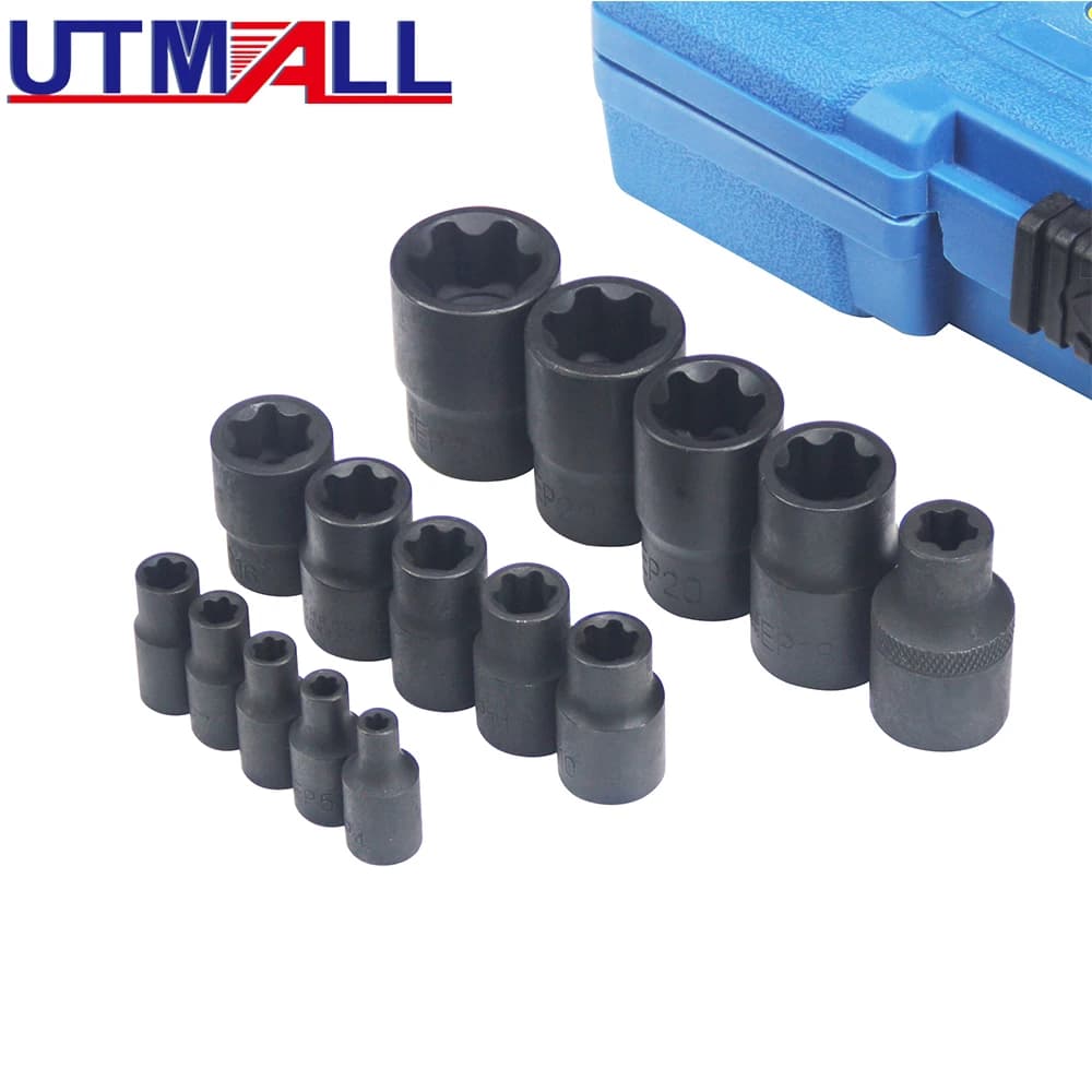 Battery Screw Remover Kit | 15Pc EP Five Teeth Wrench Set | EP4-EP24 E-Shaped Sockets - Thumbnail 3