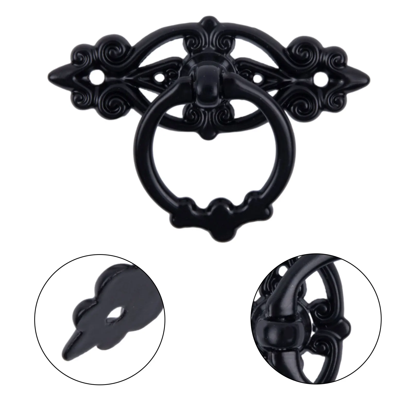Bronze Cabinet Hardware | Vintage Ring Pulls & Knobs | Kitchen Drawer & Dresser Handles - Thumbnail 2