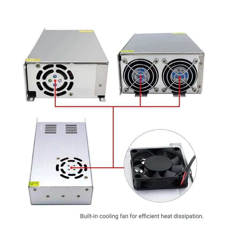 Industrial AC/DC Power Supply | 5V to 48V Output | Aluminum Housing for Reliable Performance - Thumbnail 3