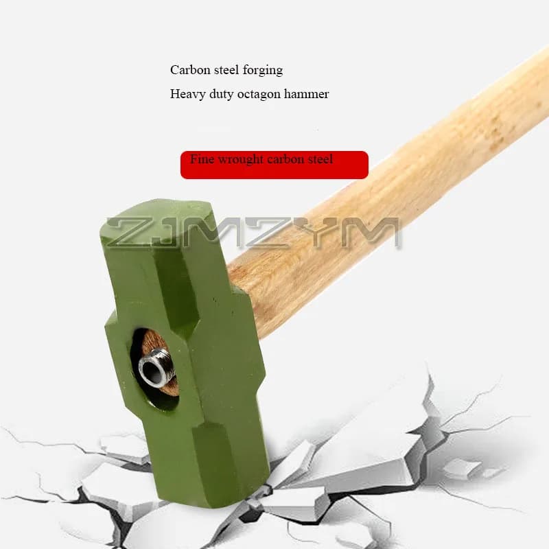 8LB Sledge Hammer | Octagonal Solid Iron Head | Wall Dismantling & Non-Sparking - Thumbnail 5