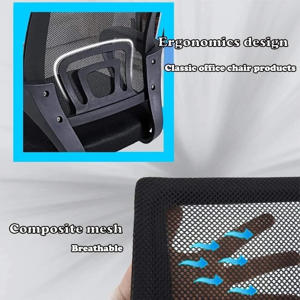 Mesh Office Chair | Back Pain Relief with Lumbar Support | Adjustable Computer Desk Chair - Thumbnail 5