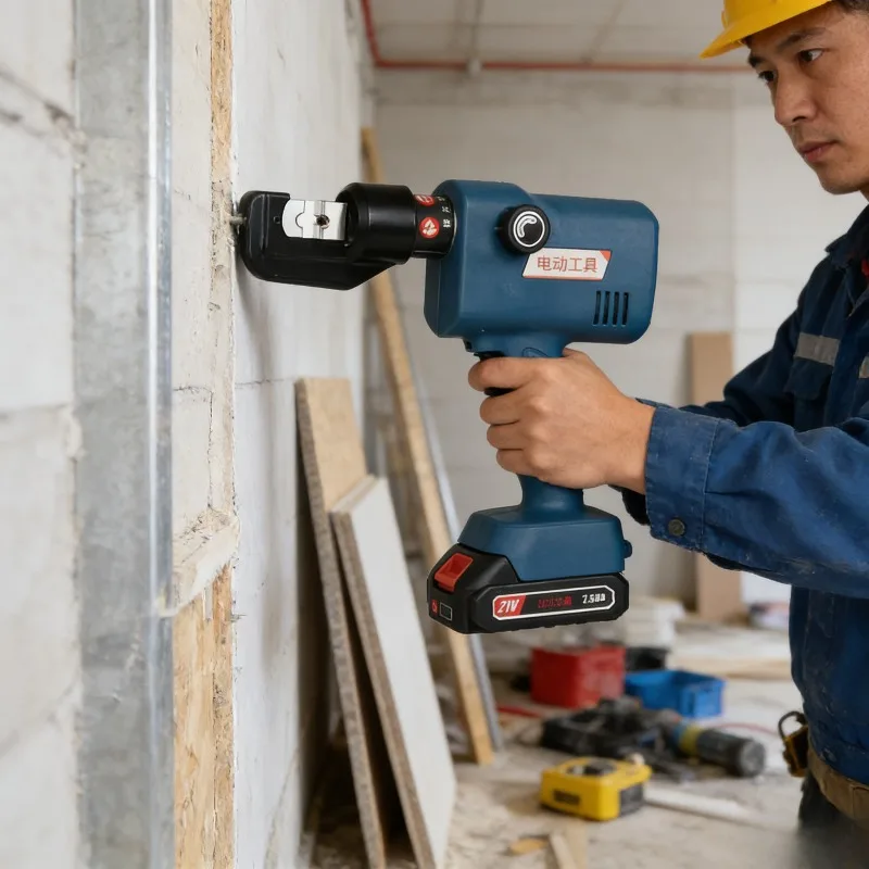 Hydraulic Crimping Tool | Portable Battery-Powered | 4-70mm² Copper & Aluminum Terminals - Thumbnail 5