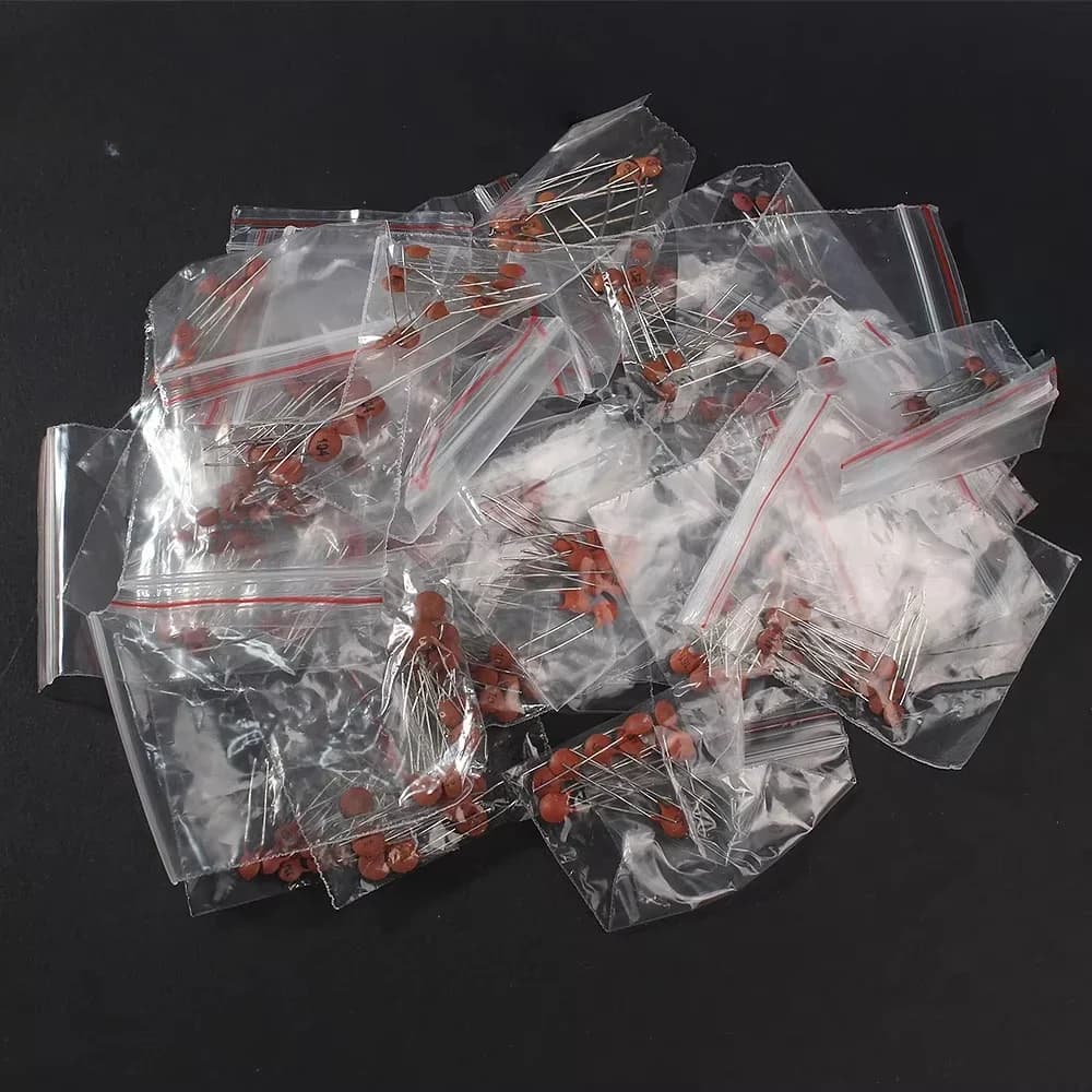 Ceramic Capacitor Assortment Kit | 2pF to 0.1uF Range | 300-Piece Electronics Components for DIY & Repair - Thumbnail 4