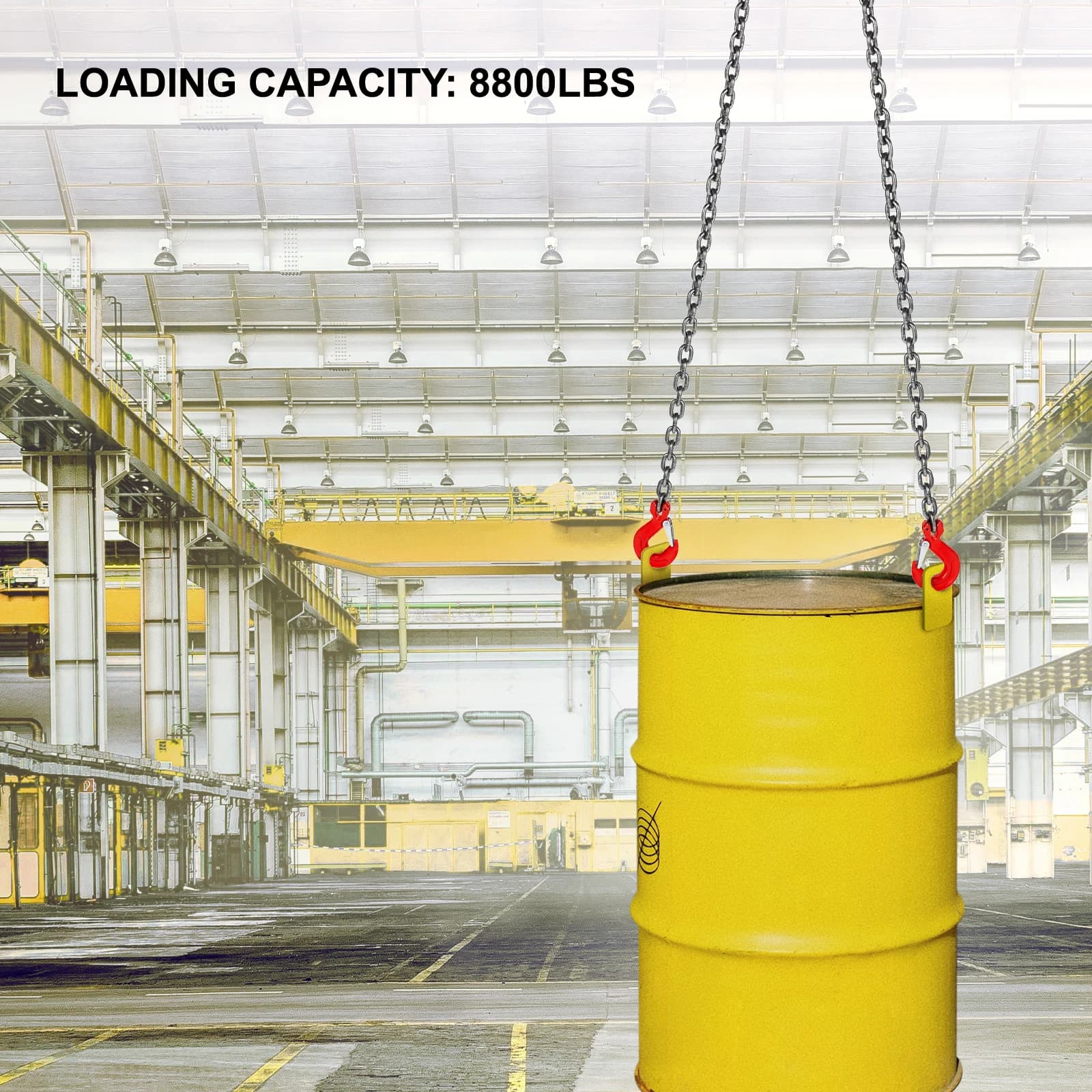 Heavy-Duty 5-Foot Lifting Sling | Forged 3/8 Grab Hooks | Professional-Grade Load Chain - Thumbnail 2
