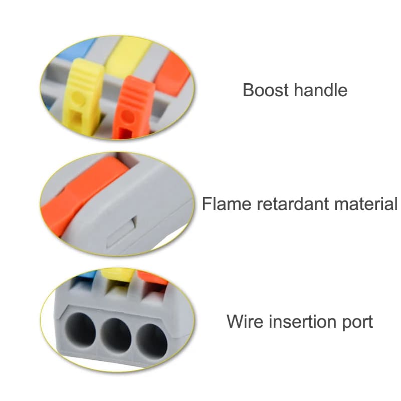 Push-In Terminal Blocks | 10-Pack Compact Electrical Connectors | Fast-Wiring Solution - Thumbnail 2