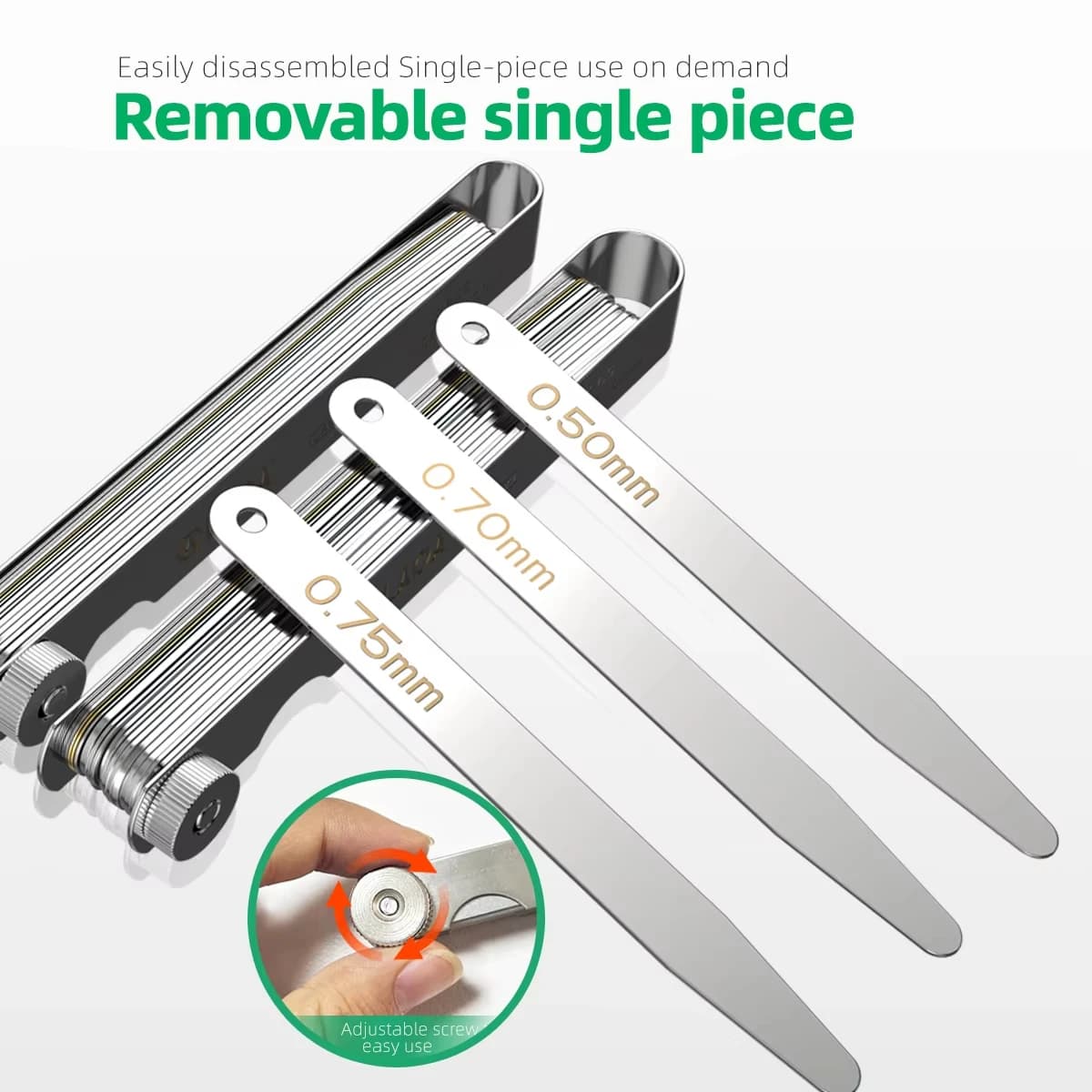 Feeler Gauge Set | Metric 0.02-1.0mm Thickness | Spark Plug Gap Tool - Thumbnail 4