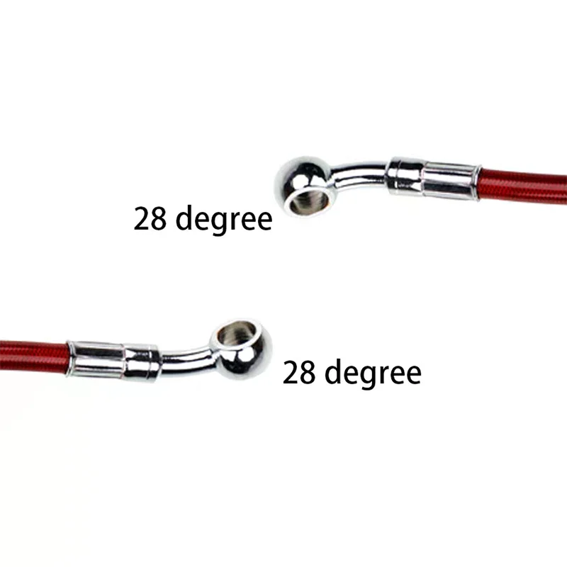 High-Performance Motorcycle Brake Line Kit | 28° Angled Steel-Braided Hose | 10mm High-Pressure Fitting - Thumbnail 3