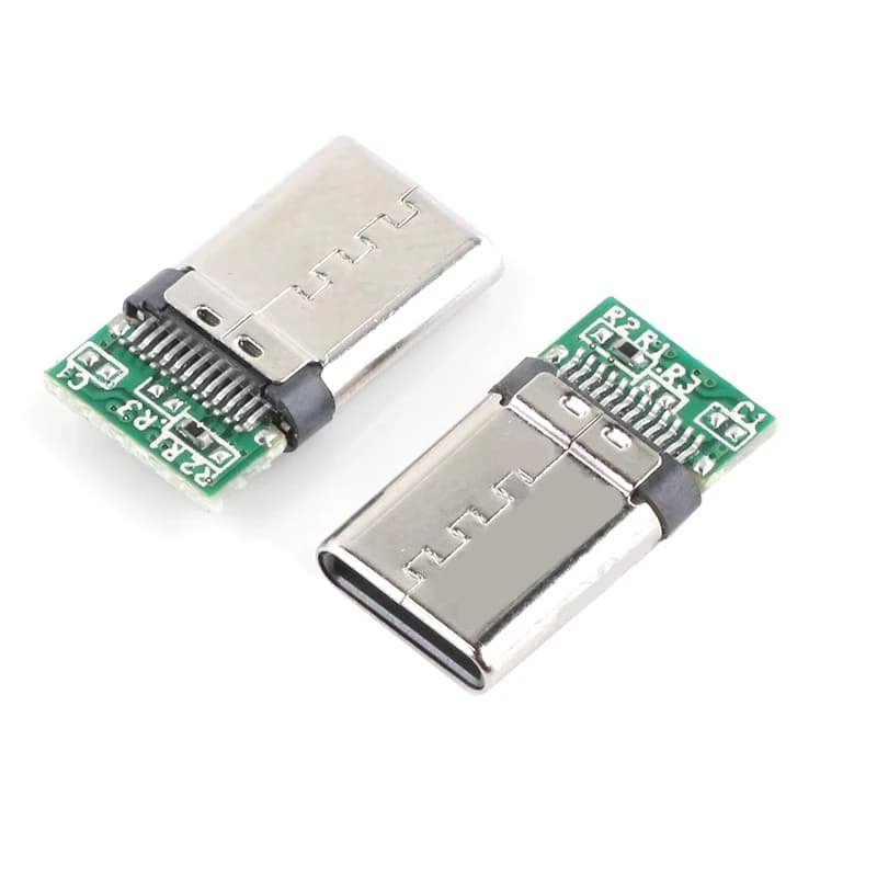 USB-C Connector Kit | 24-Pin Solderable Sockets & Plugs | 10-Piece Set for PCB & Cable Assembly - Thumbnail 2