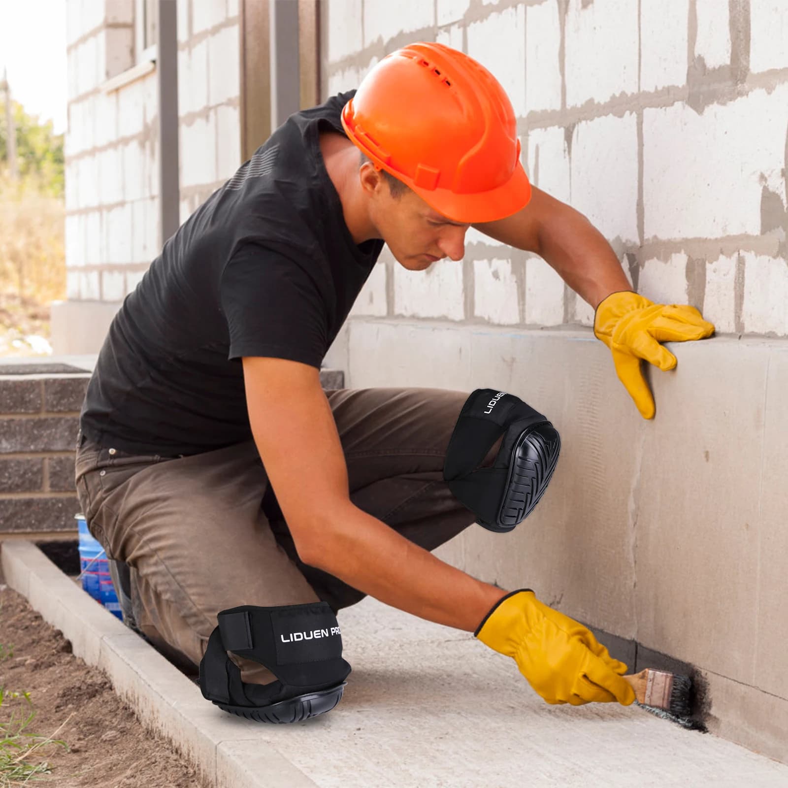 Heavy-Duty Knee Pads with Gel Cushion | Non-Slip Support for Construction & Gardening - Thumbnail 6