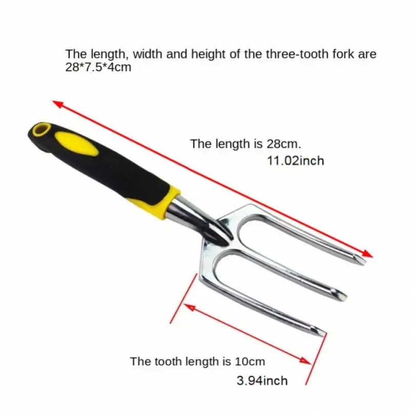 Alloy 3-Claw Garden Rake | Lightweight Soil Loosening Tool | Precision Weeding & Digging - Thumbnail 5
