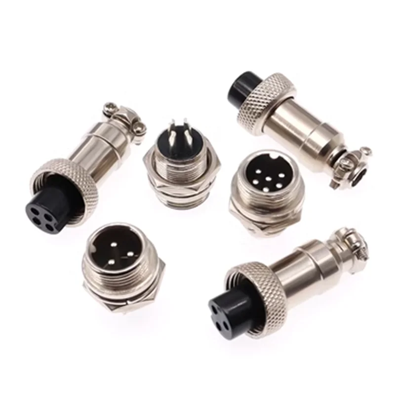 Aviation Panel Mount Connector Set | 2-6 Pin Male & Female Sockets | 12mm Docking Plug - Thumbnail 2