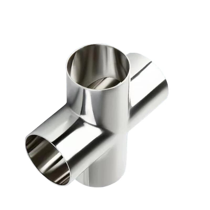 4-Way Sanitary Cross Fitting | 19-102mm OD | 304 Stainless Steel | Brewery & Winery Connector - Thumbnail 2