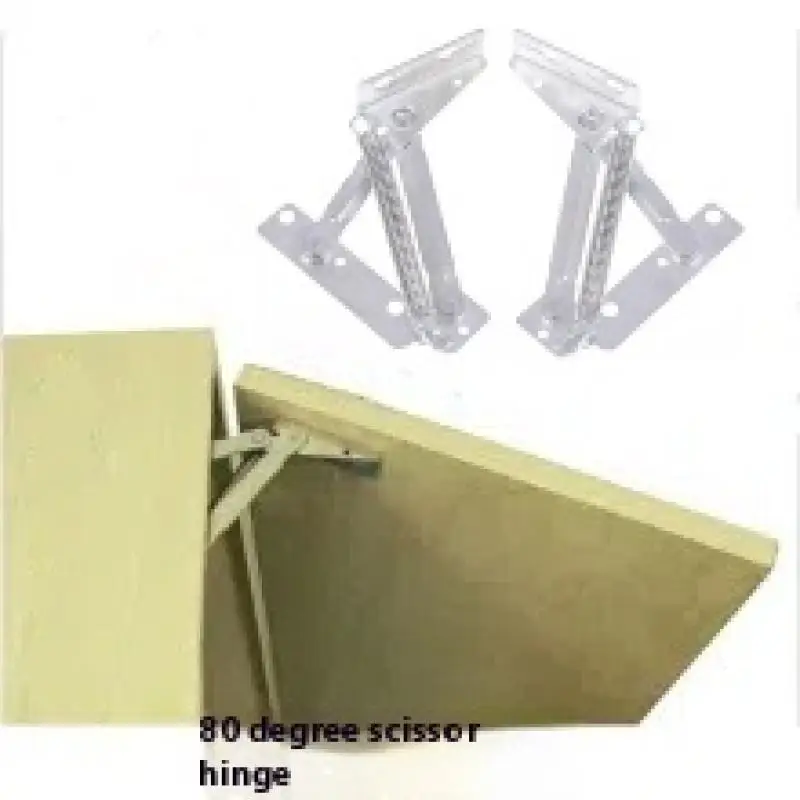80 Degree Sprung Cabinet Hinges | 2-Pack Lift Up Stay Flap Support | Premium Cupboard Accessories - Thumbnail 4