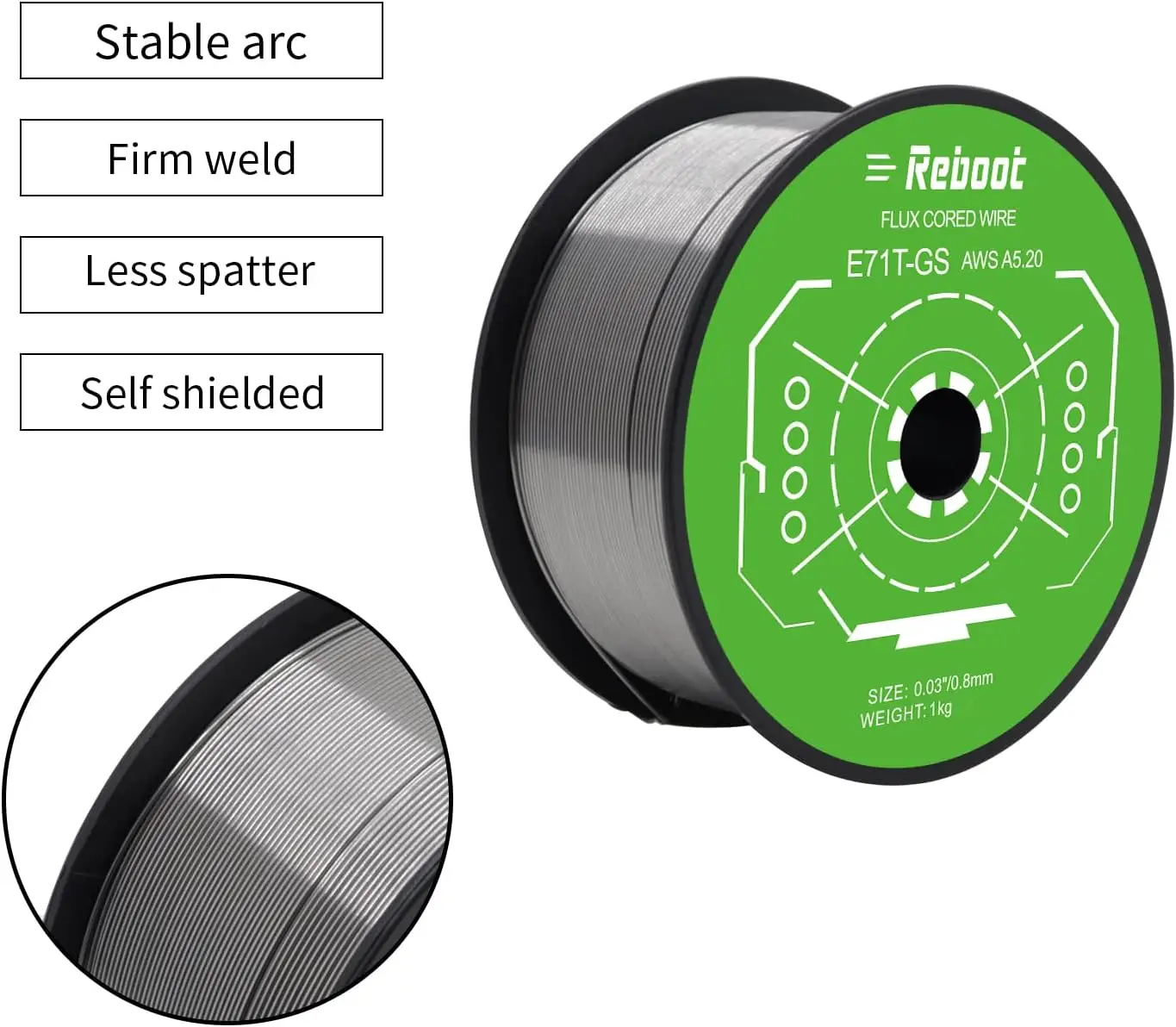 Professional-Grade 0.8mm Gasless MIG Welding Wire | 1kg Self-Shielded Spool for No-Gas Welding - Thumbnail 5