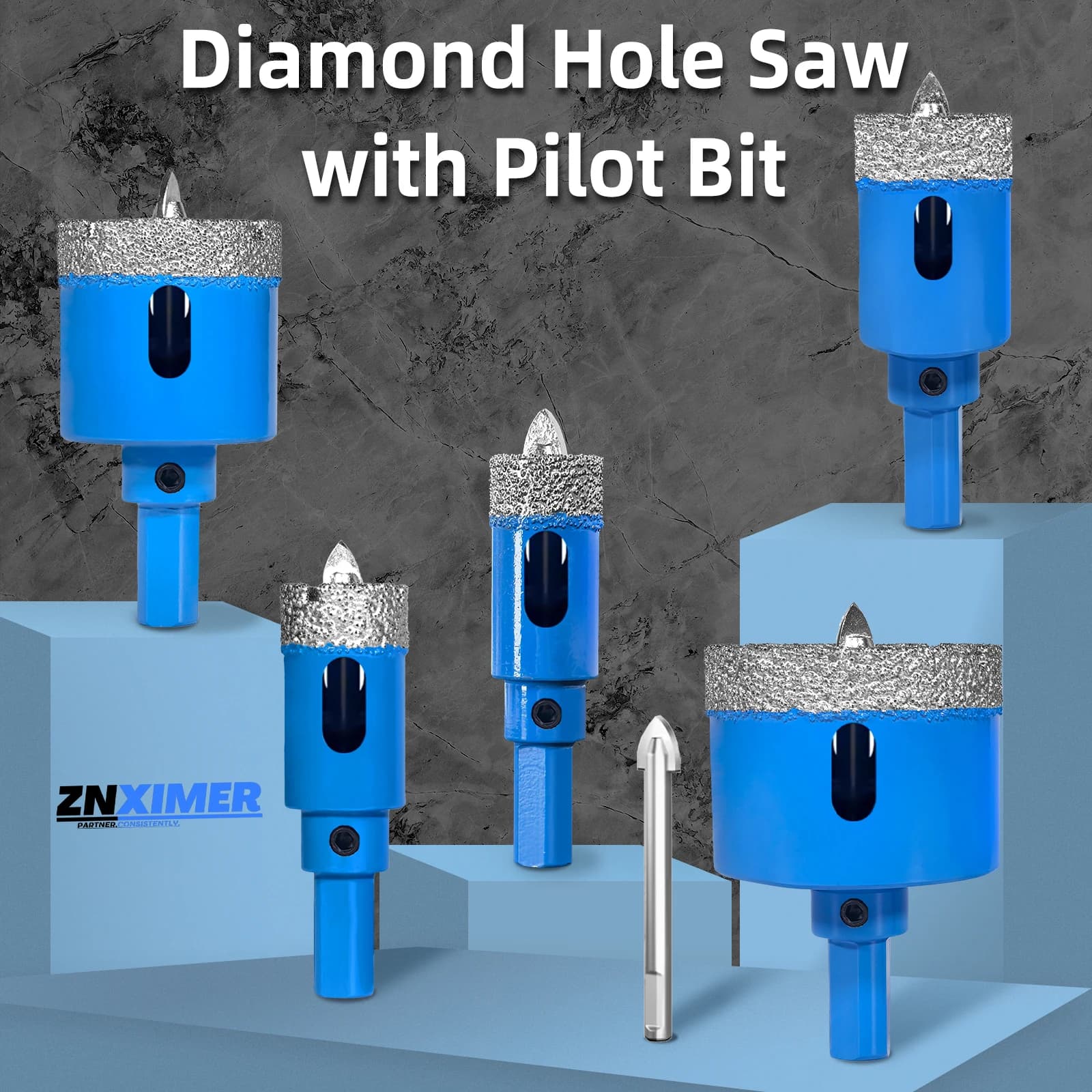Diamond Drill Bit Set | 18-68mm Hole Saw for Tile, Glass & Stone - Thumbnail 4