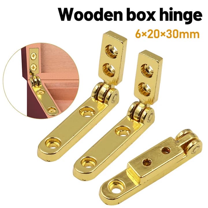 Jewelry Box Hinges | Gold Metal Zinc Alloy 30x20x6mm | Miniature Furniture Tool Accessories - Thumbnail 2