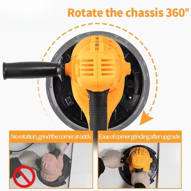 Sander Machine | 750W-1280W with Vacuum & LED Light | Wall Putty Polishing & Grinding - Thumbnail 2