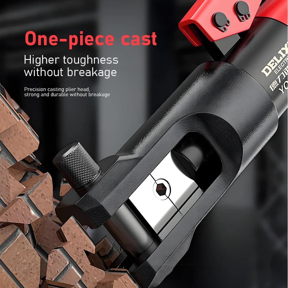 Hydraulic Crimping Tool | Copper & Aluminum Wire Terminals | Heavy-Duty Electrical Pliers - Thumbnail 6