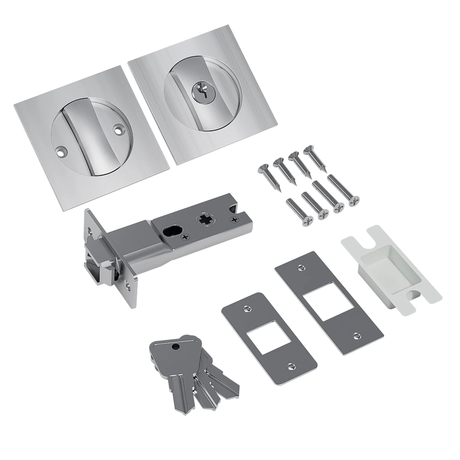 Barn Door Lock | Invisible & Durable Design | 3 Keys & Handle Included - Thumbnail 4