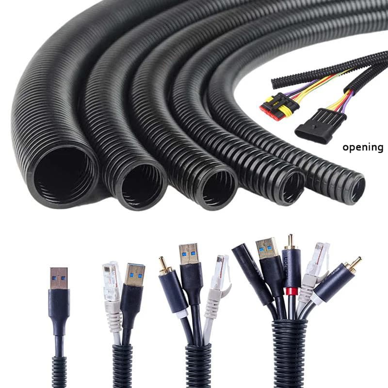 Professional-Grade Heat-Resistant Wire Loom Tubing | 7mm-28mm Corrugated Conduit for Automotive & Electrical Protection - Thumbnail 2