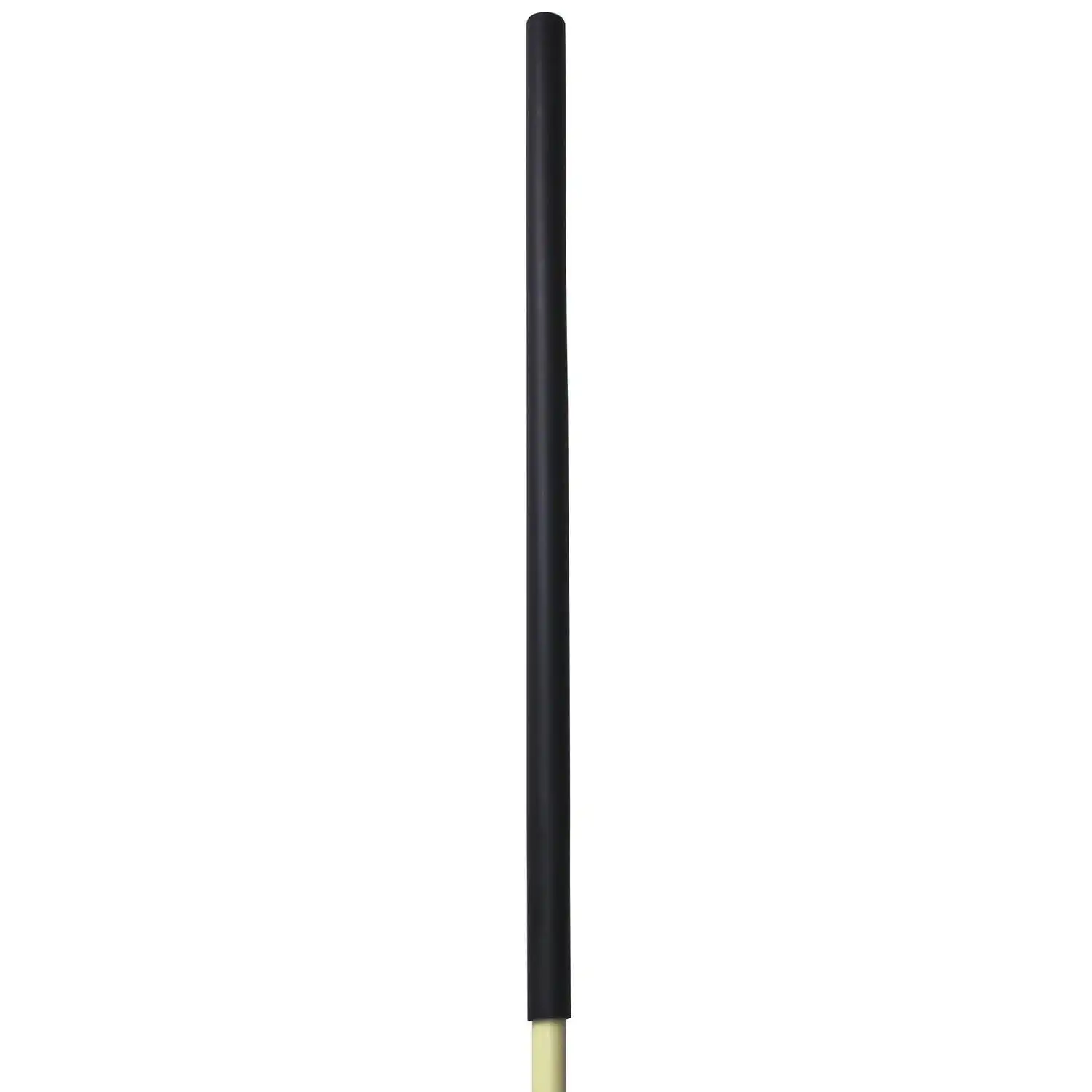 Leaf rake with a sturdy hardwood handle and a soft black foam grip, designed for comfortable and effective garden cleanup.