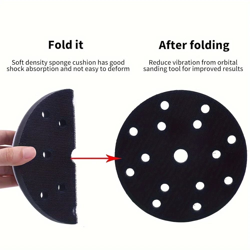 6-Inch Hook & Loop Sanding Disc | 15-Hole Soft Interface Pad for Polishers - Thumbnail 2