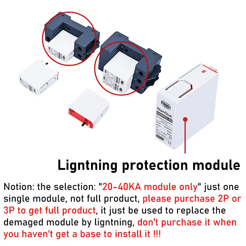 DC Surge Protector | 100-1000V Lightning Arrester | 20-60KA Energy Dissipation - Thumbnail 4
