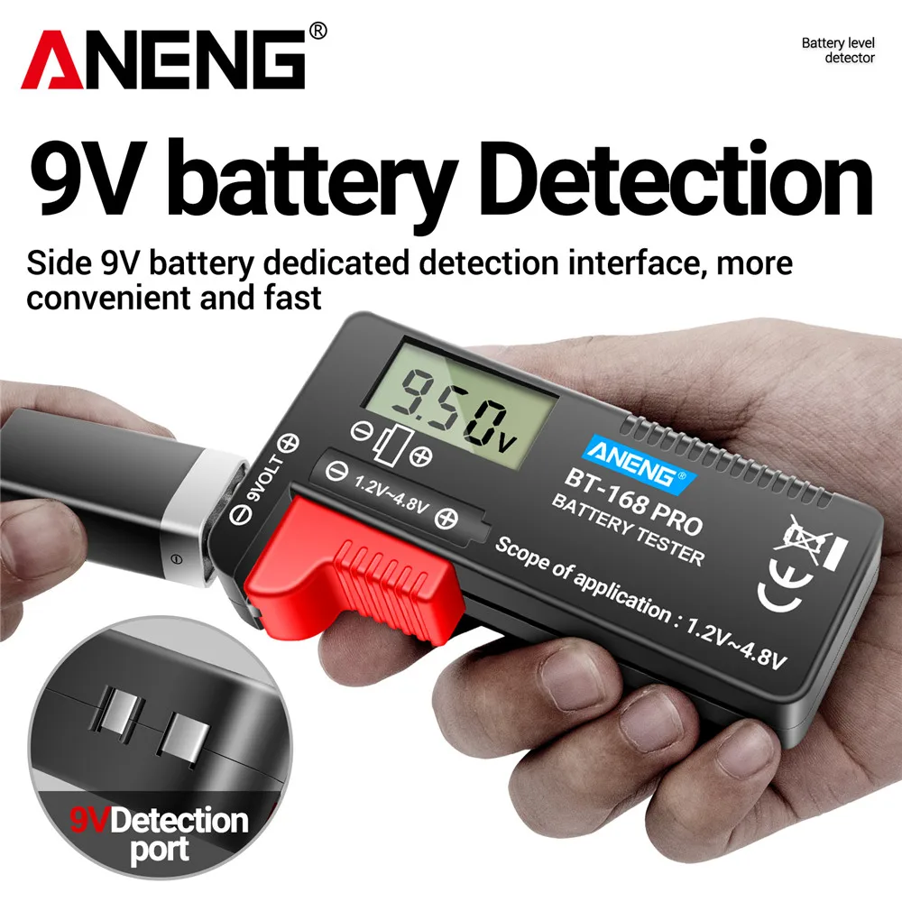 Battery Tester | Universal 9V, AA, AAA & Button Cell Analyzer | Capacity & Load Diagnostics - Thumbnail 3