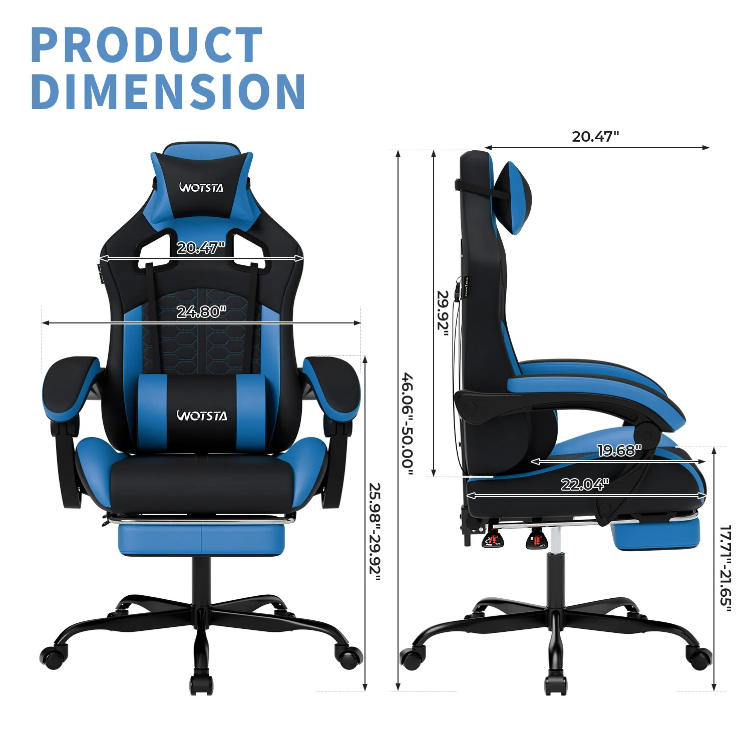Gaming Chair | Heavy-Duty Ergonomic Design with Lumbar Cushion | Height Adjustable Computer Chair - Thumbnail 3