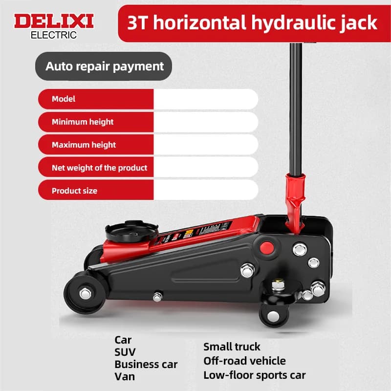 Low-Profile Hydraulic Floor Jack - 3 Ton Capacity | Heavy-Duty Lifting with Roller Wheels - Thumbnail 6