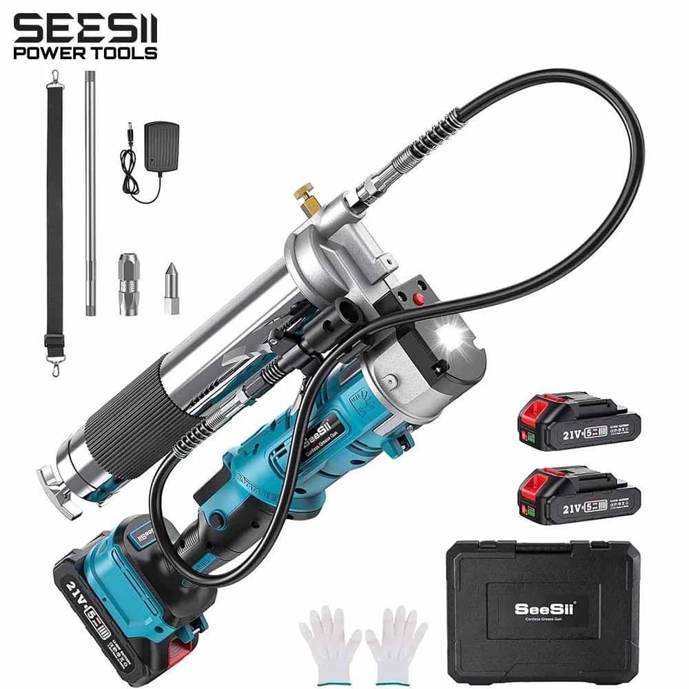 Professional Electric Grease Gun Kit | 12000 PSI High-Pressure | 5.3oz/min Flow Rate | Compatible with Makita 18V Batteries - Thumbnail 2