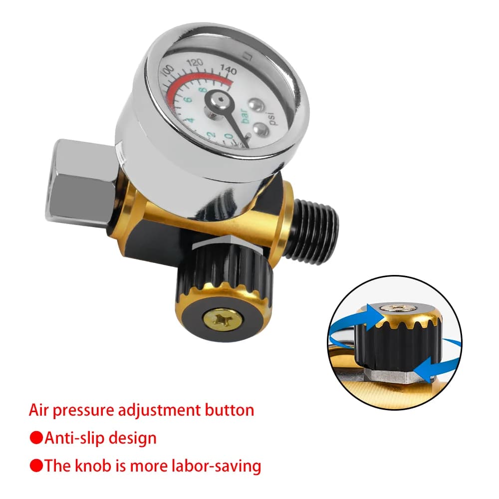 Pressure Regulator 0-140PSI | G1/4 Thread with Gauge | Precision Control for Air Tools & Compressors - Thumbnail 3