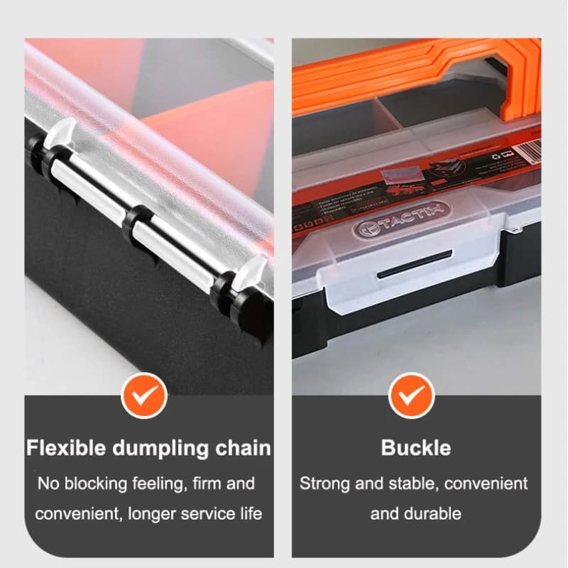 Multi-Grid Screw Organizer Box | Stackable Plastic Storage Case | For Electronic Components & Garage Tools - Thumbnail 7