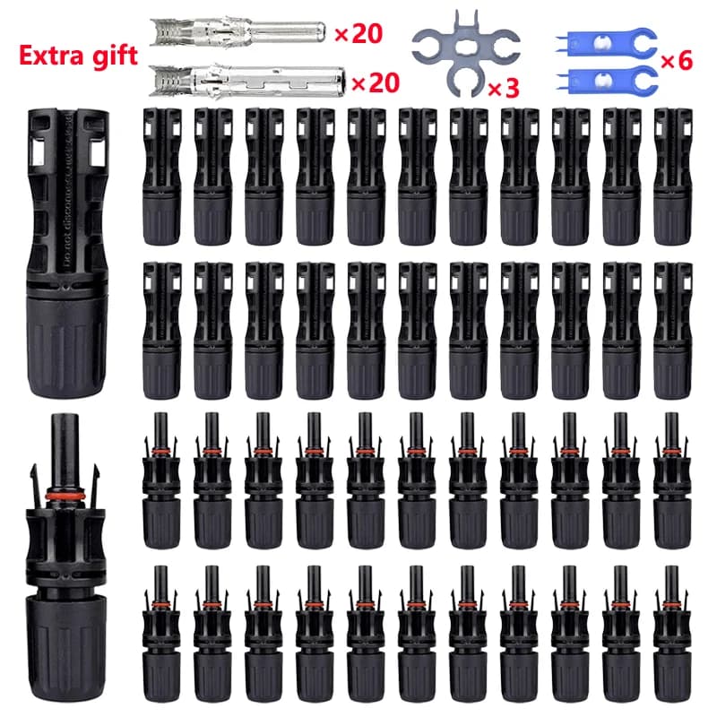 Solar Panel Connector Kit | 1000V 30A | 2.5/4/6mm² PV Cable | 10-400 Pcs - Thumbnail 2