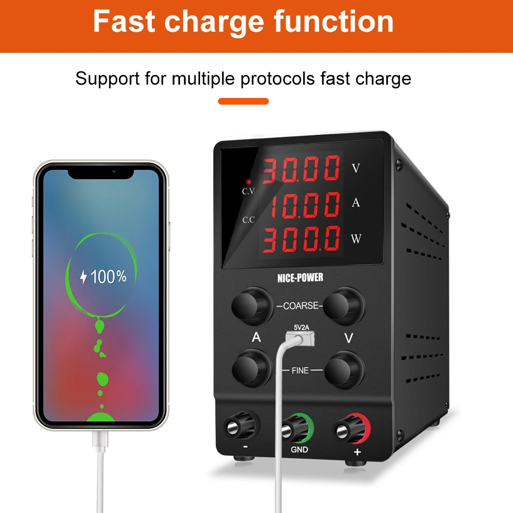 Adjustable DC Power Supply | Lab-Grade Precision | 30V/10A to 400V/20A Bench Unit - Thumbnail 3