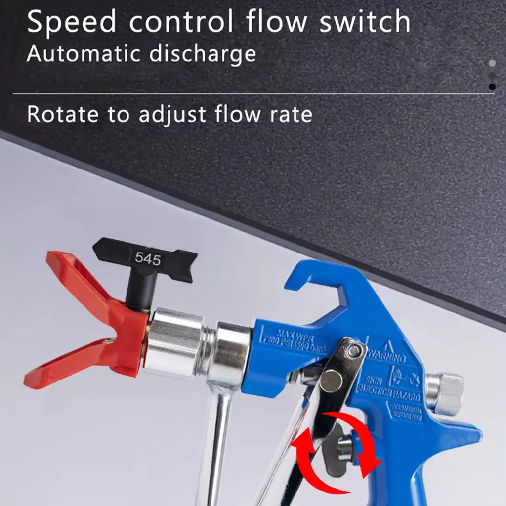 5000 PSI Airless Paint Spray Gun | Silver Finish with Tip Guard | 517, 543, 545, 621 Spray Tips - Thumbnail 2