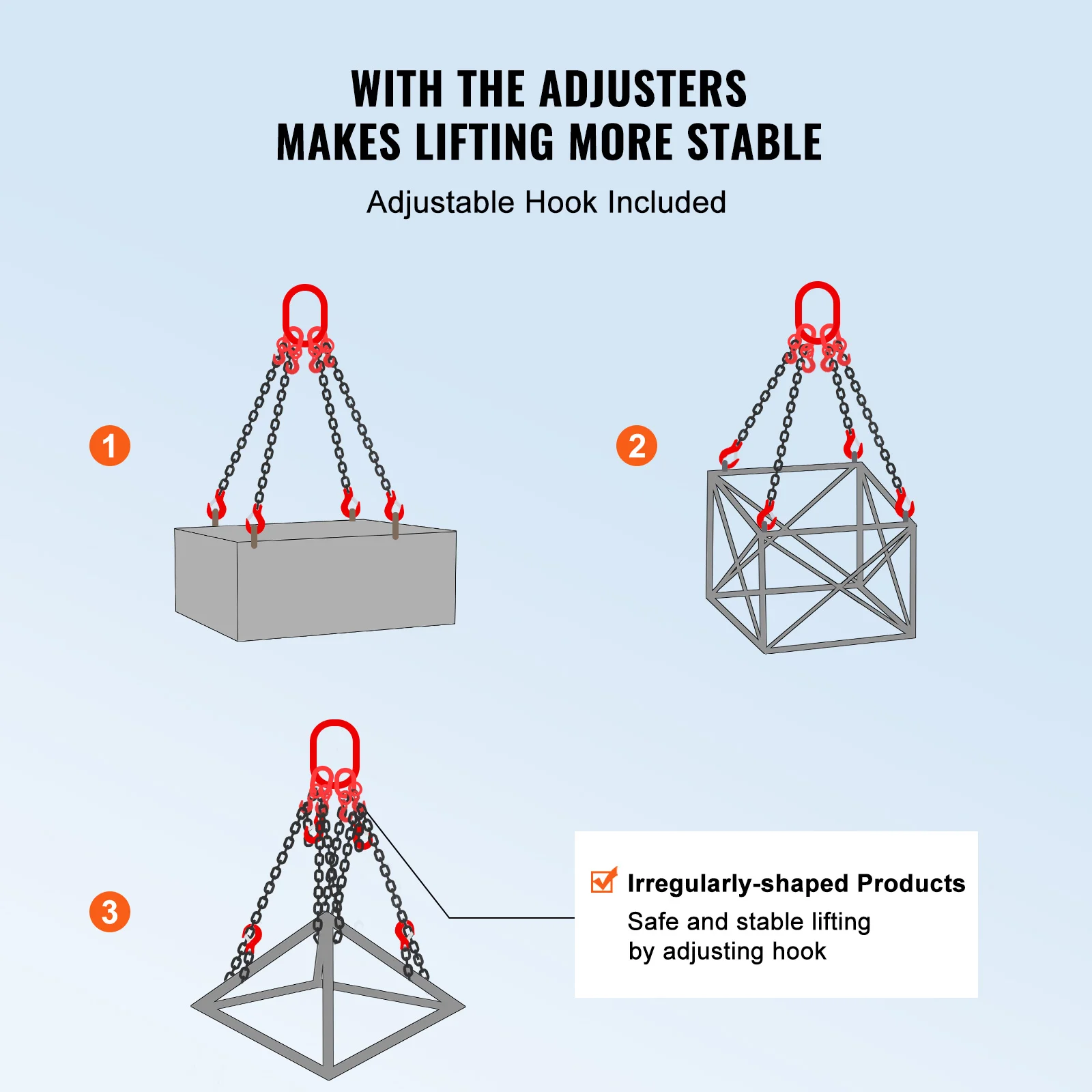 Professional-Grade G80 Lifting Chain Sling | 4-Leg Adjustable Design | 6-10mm Diameter for Engine Hoists - Thumbnail 4