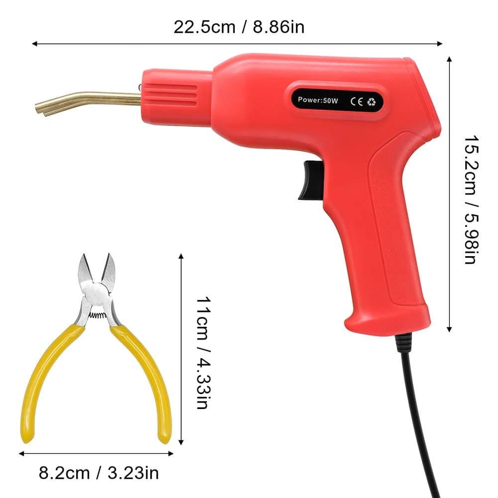 50W Plastic Welding Kit | Heat Gun & 200 Staples | Auto Bumper & Plastic Repair Tool - Thumbnail 3