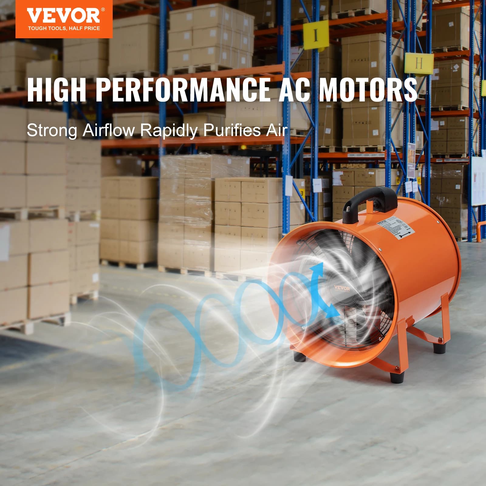 8-Inch Industrial Ventilation Fan | 145W High-Power Extractor Blower with 10M Duct Hose - Thumbnail 3