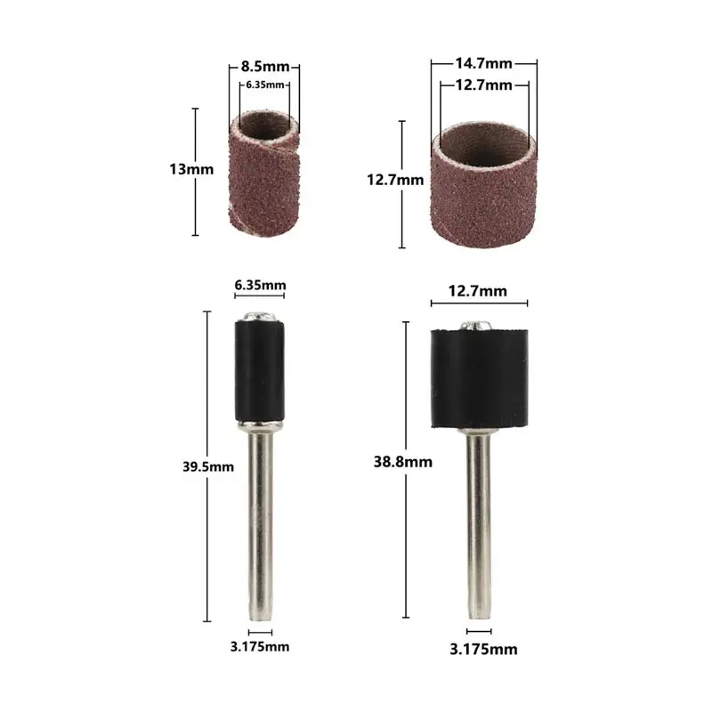 Sanding Drum Kit for Rotary Tools | 102-Piece Set with #80, #120, #180 Grit Sleeves & Mandrels - Thumbnail 3