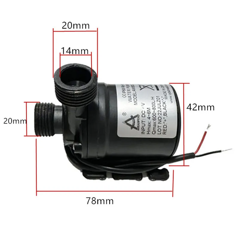 DC Submersible Water Pump | 12V/24V 800L/H High Pressure | Ultra Quiet Brushless Motor with Quick Break Joint - Thumbnail 5