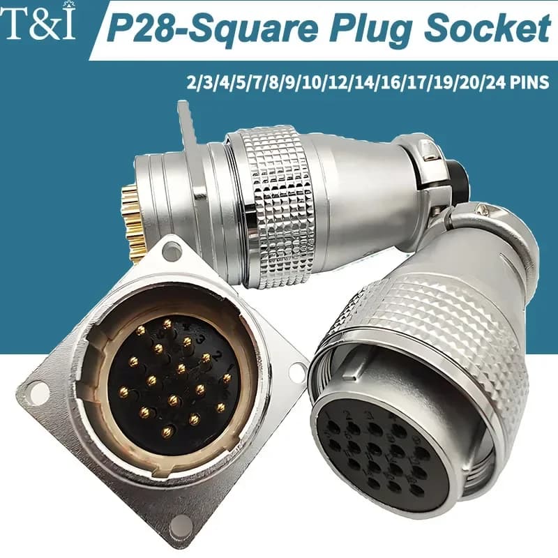 P28 Aviation Connector | Multi-Pin Circular Plug & Socket | Secure Butt-Joint Design - Thumbnail 2