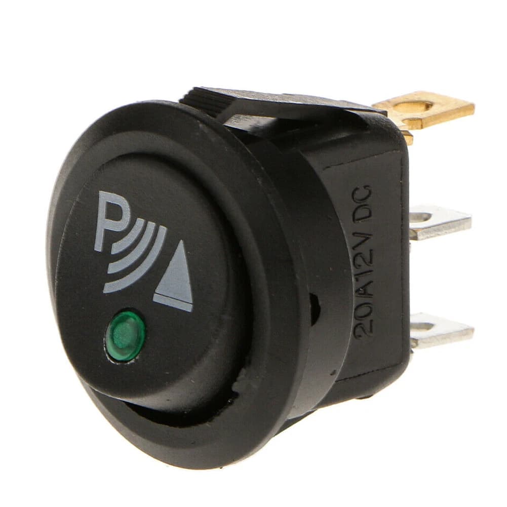 Round Rocker Switch 12V 20A Round Toggle Switch Car 3 Pin Rocker/Parking Off Switch Front Rear Walking Sensor Interior Accessory - Thumbnail 2