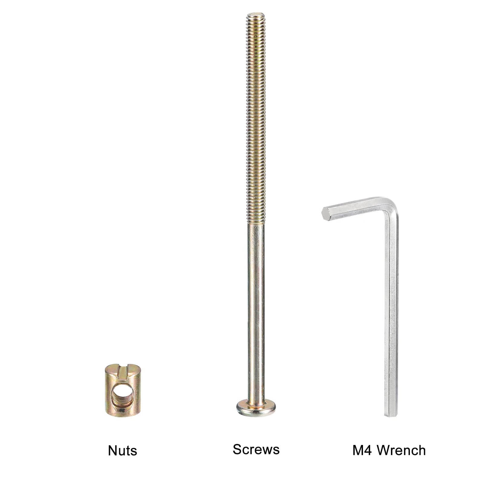 Heavy-Duty Furniture Barrel Nuts | M6x80-120mm with Wrench | For Chairs, Cots & Baby Beds - Thumbnail 3